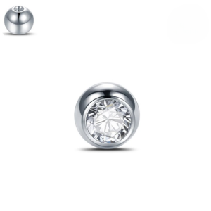 CZ Titanium 5mm Ball (Belly/Tongue) - Clear - Image 1