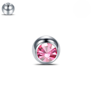 CZ Titanium 5mm Ball (Belly/Tongue) - Pink - Image 1