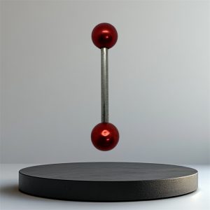 EVERLY Pearl Titanium Tongue Bar - Silver Red - Image 1