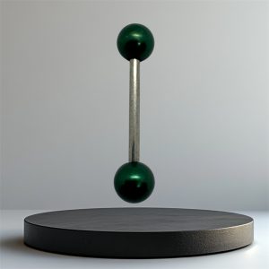 EVERLY Pearl Titanium Tongue Bar - Silver Dark Green - Image 1