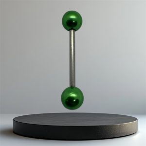 EVERLY Pearl Titanium Tongue Bar - Silver Light Green - Image 1