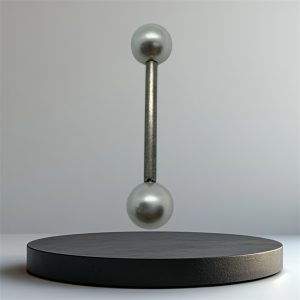 EVERLY Pearl Titanium Tongue Bar - Silver White - Image 1